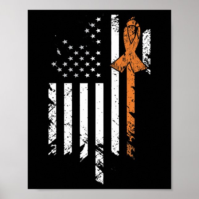 Leukaemia Cancer Awareness Vintage US American Fla Poster (Front)