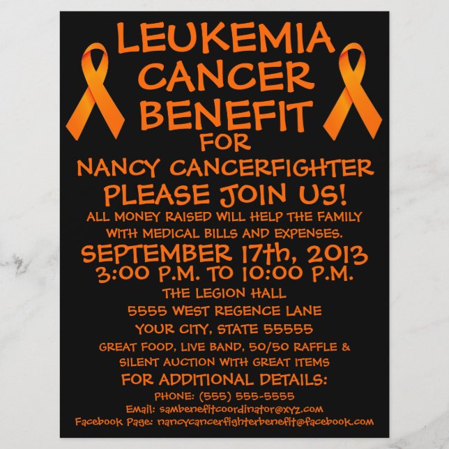 Leukaemia Cancer Fighter Benefit Flyer (Front)