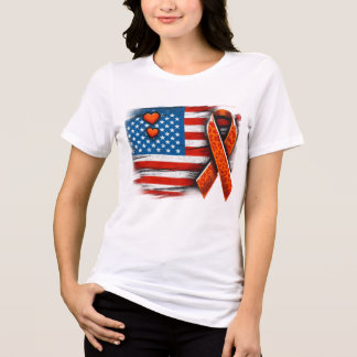 Leukaemia Cancer Flag Shirt, Independence Day Shir Tri-Blend Shirt