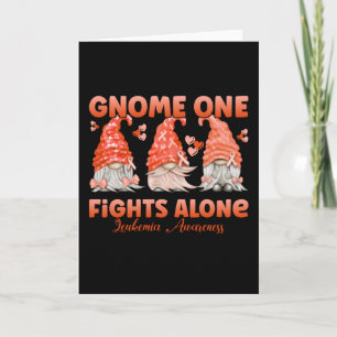 Leukaemia Cancer Orange Ribbon Gnome Card