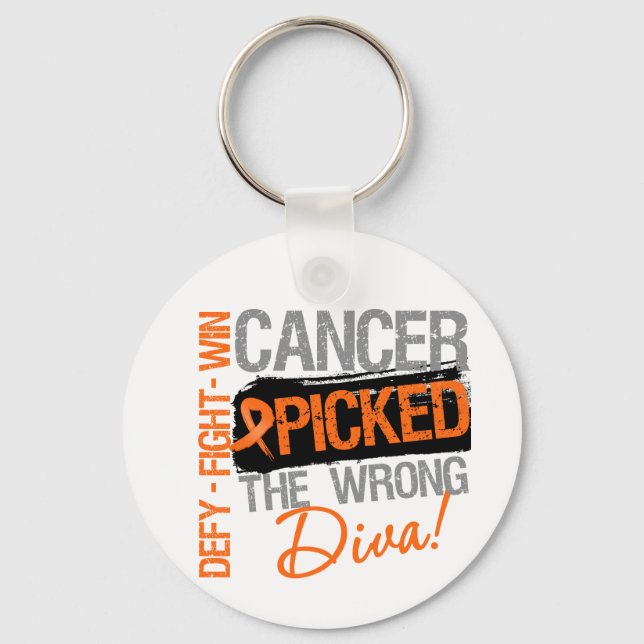 Leukaemia Cancer Picked The Wrong Diva Key Ring (Front)