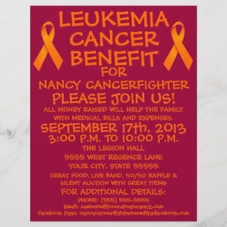 Leukaemia Cancer Ribbon Benefit Flyer