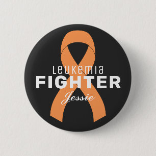 Leukaemia Cancer Ribbon Black Button