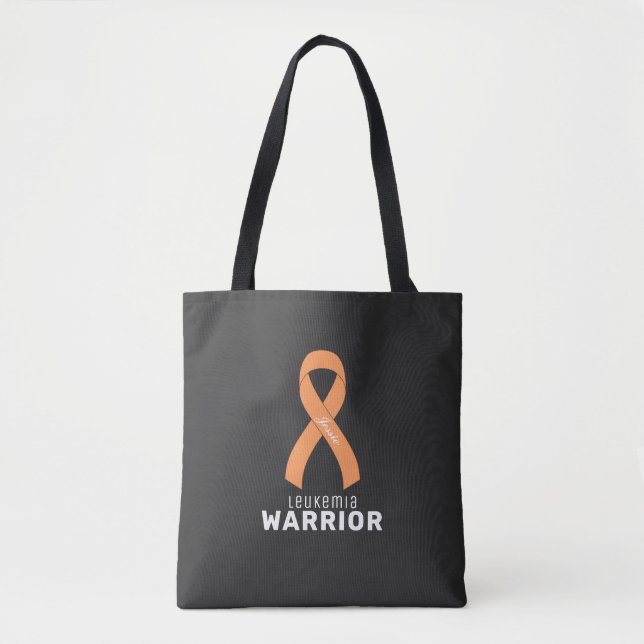 Leukaemia Cancer Ribbon Black Tote Bag (Front)