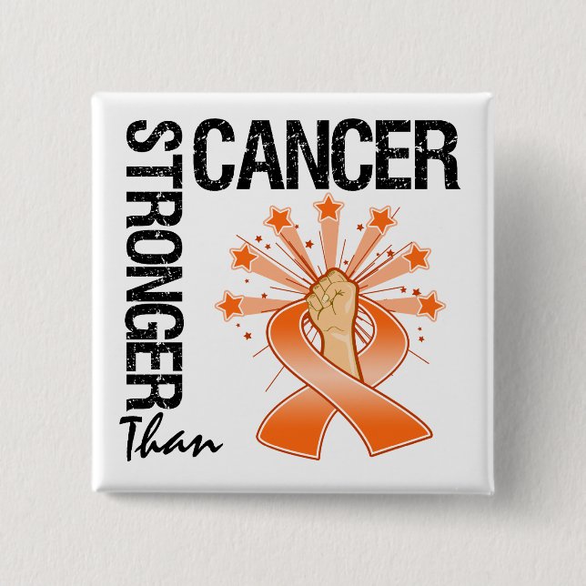 Leukaemia Cancer - Stronger Than Cancer 15 Cm Square Badge (Front)