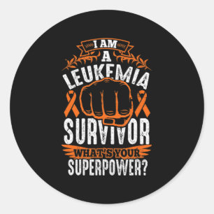 Leukaemia Cancer Survivor Awareness Ribbon Gifts  Classic Round Sticker