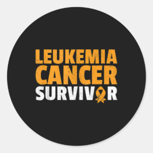 Leukaemia Cancer Survivor Orange Ribbon Awareness  Classic Round Sticker