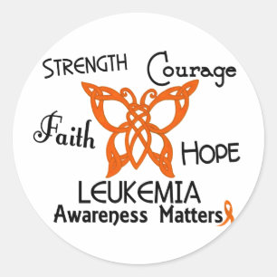 Leukaemia Celtic Butterfly 3 Classic Round Sticker