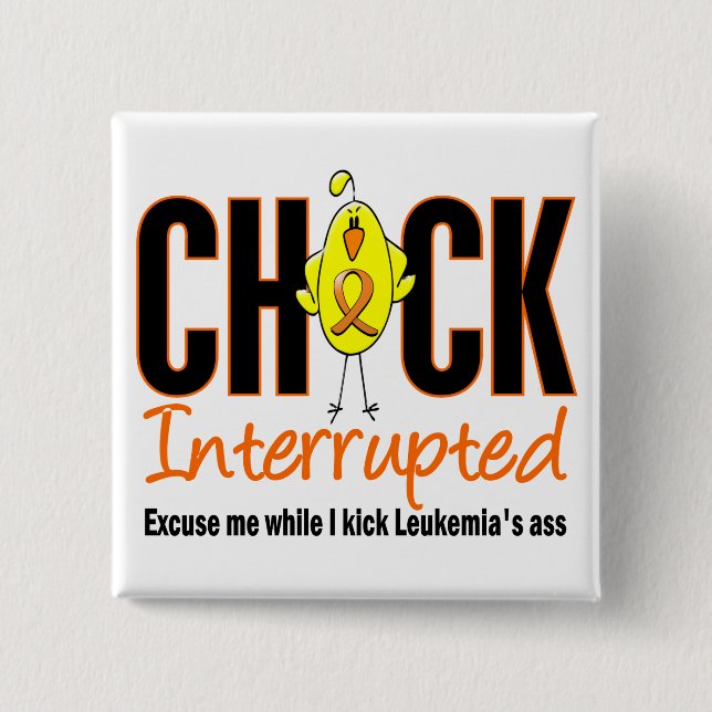 Leukaemia Chick Interrupted 15 Cm Square Badge (Front)