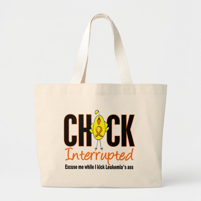 Leukaemia Chick Interrupted Large Tote Bag (Front)