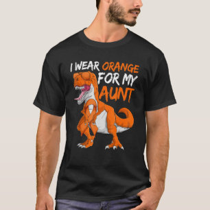 Leukaemia Dinosaur I Wear Orange For My Aunt Boys T-Shirt
