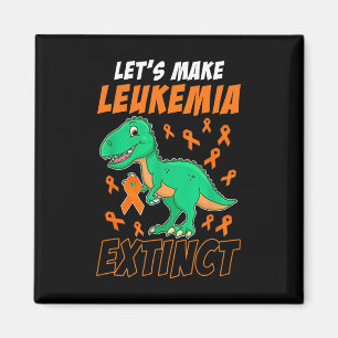 Leukaemia Dinosaur Orange Ribbon Haematologist Rep Magnet