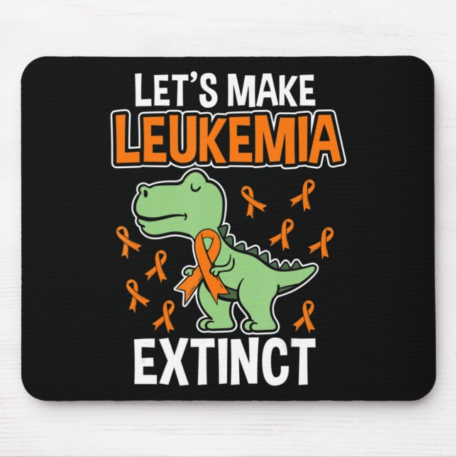 Leukaemia Dinosaur Orange Ribbon Haematologist Rep Mouse Mat (Front)
