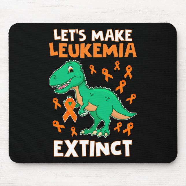 Leukaemia Dinosaur Orange Ribbon Haematologist Rep Mouse Mat (Front)