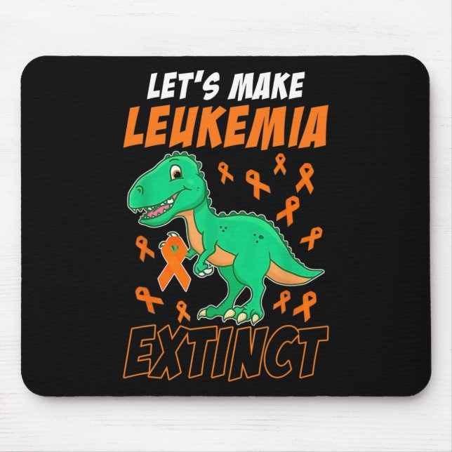 Leukaemia Dinosaur Orange Ribbon Haematologist Rep Mouse Mat (Front)