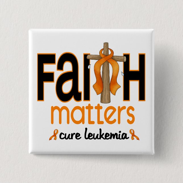 Leukaemia Faith Matters Cross 1 15 Cm Square Badge (Front)