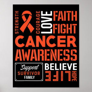 Leukaemia Fight Cancer Ribbon 3 Poster