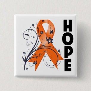 Leukaemia Floral Hope Ribbon 2 15 Cm Square Badge