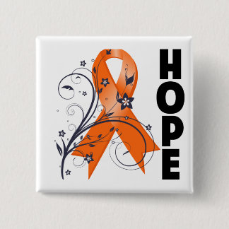 Leukaemia Floral Hope Ribbon 2 15 Cm Square Badge