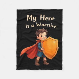 Leukaemia Hero Brave Warrior Orange Cape Shield Of Fleece Blanket