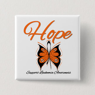 Leukaemia Hope Butterfly Ribbon 15 Cm Square Badge