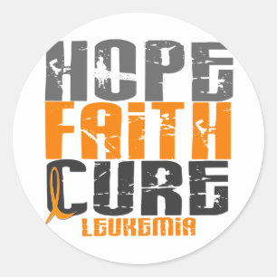 Leukaemia HOPE FAITH CURE Classic Round Sticker