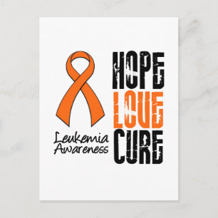 Leukaemia Hope Love Cure Ribbon Postcard