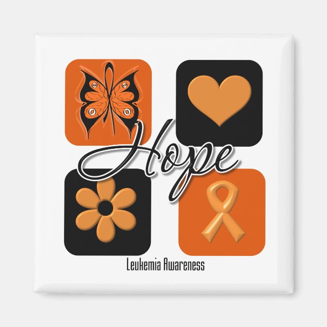 Leukaemia Hope Love Inspire Awareness Magnet (Front)