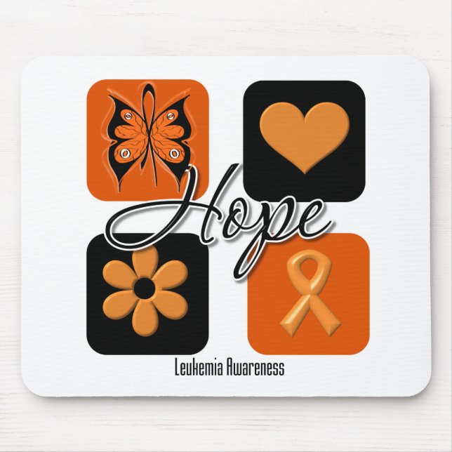 Leukaemia Hope Love Inspire Awareness Mouse Mat (Front)