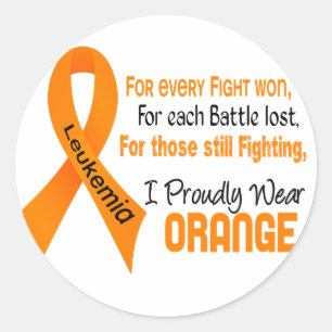 Leukaemia I Proudly Wear Orange Classic Round Sticker