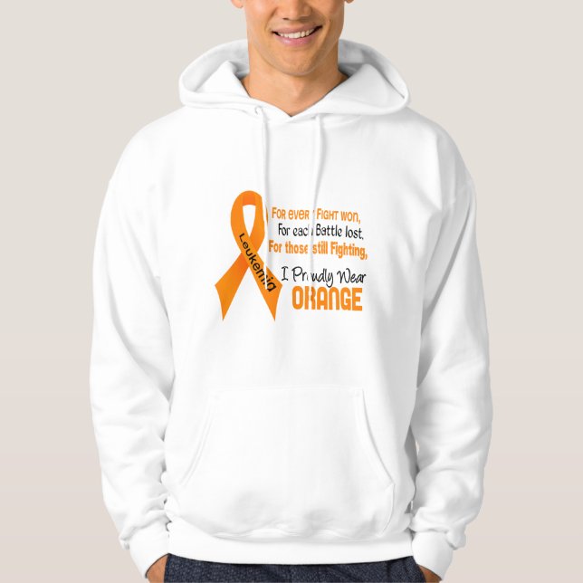 Leukaemia I Proudly Wear Orange Hoodie (Front)