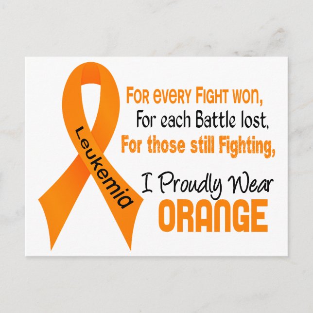Leukaemia I Proudly Wear Orange Postcard (Front)