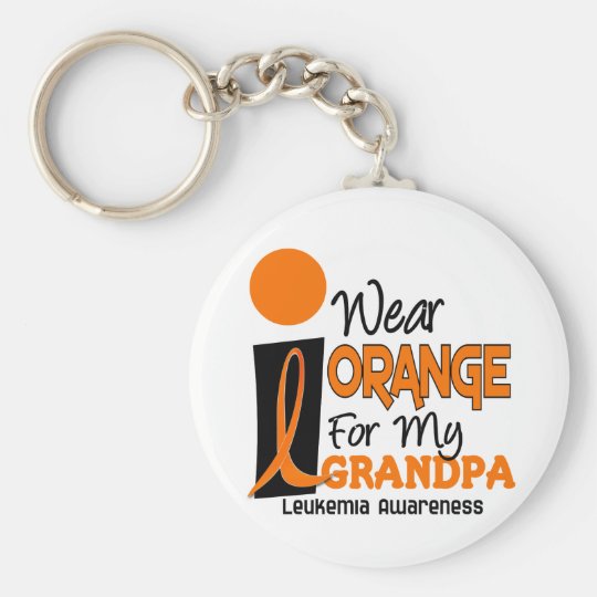 Leukaemia I WEAR ORANGE FOR MY GRANDPA 9 Key Ring