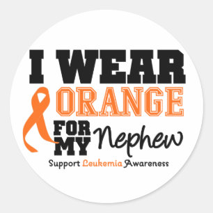 Leukaemia I Wear Orange For My Nephew Classic Round Sticker