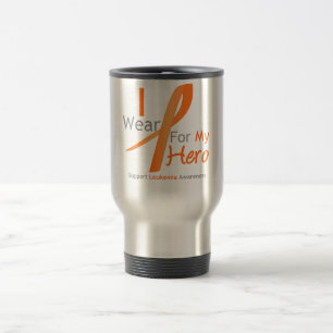 Leukaemia I Wear Orange Ribbon For My HERO Travel Mug