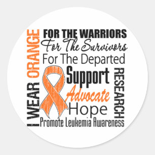 Leukaemia I Wear Orange Ribbon TRIBUTE Classic Round Sticker