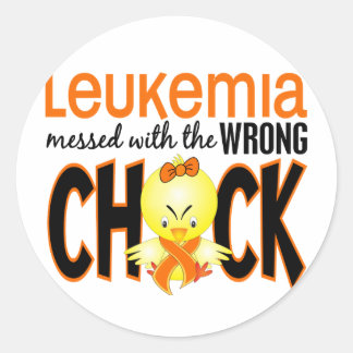 Leukaemia Messed With The Wrong Chick Classic Round Sticker