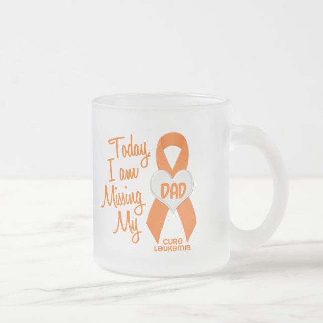 Leukaemia Missing My Dad 1 Frosted Glass Coffee Mug (Right)