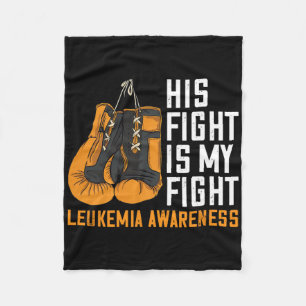 Leukaemia My Fight Boxing Orange Ribbon Leukaemia Fleece Blanket