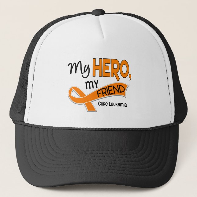 Leukaemia MY HERO MY FRIEND 42 Trucker Hat (Front)