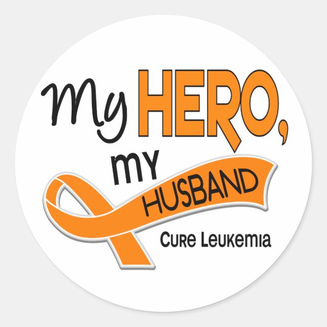 Leukaemia MY HERO MY HUSBAND 42 Classic Round Sticker (Front)