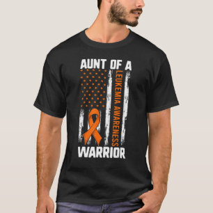 Leukaemia Niece Nephew Aunt Of A Warrior Usa Flag T-Shirt