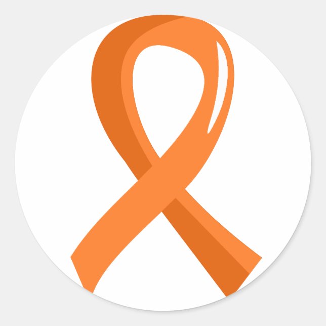Leukaemia Orange Ribbon 3 Classic Round Sticker (Front)