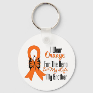Leukaemia Orange Ribbon Hero My Brother Key Ring