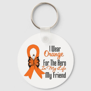 Leukaemia Orange Ribbon Hero My Friend Key Ring
