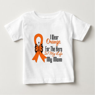 Leukaemia Orange Ribbon Hero My Mum Baby T-Shirt