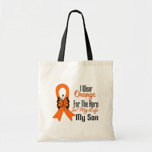 Leukaemia Orange Ribbon Hero My Son Tote Bag