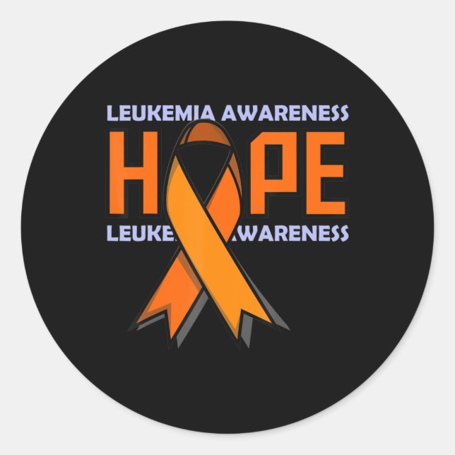 Leukaemia Ribbon  Leukaemia Awareness  Classic Round Sticker (Front)