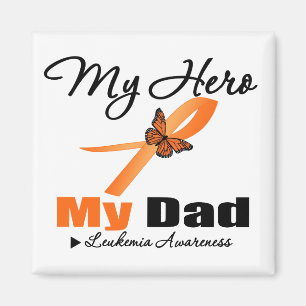Leukaemia Ribbon My HERO My Dad Magnet