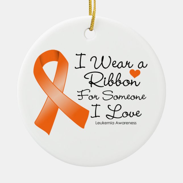 Leukaemia Ribbon Someone I Love Ceramic Tree Decoration (Front)